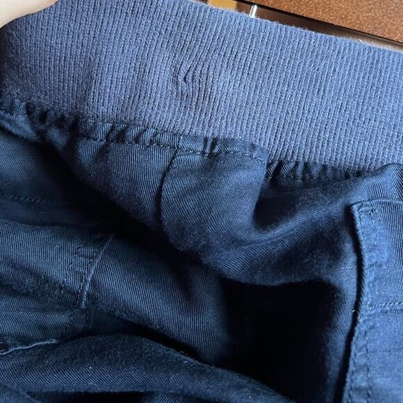 Lands’ End Navy Navy Linen Blend Elastic Drawstring Waist Wide Leg Pants Medium - Picture 3 of 5